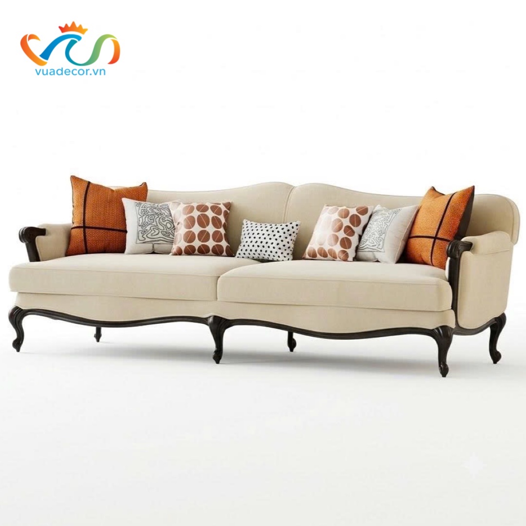 Ghế Sofa Gỗ Phong Cách Tân Cổ Điển VUADECOR VS145