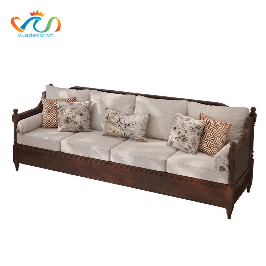 Ghế Sofa Da Cao Cấp VUADECOR VS150 - Sofa Phong Cách Tân Cổ Điển Sang Trọng