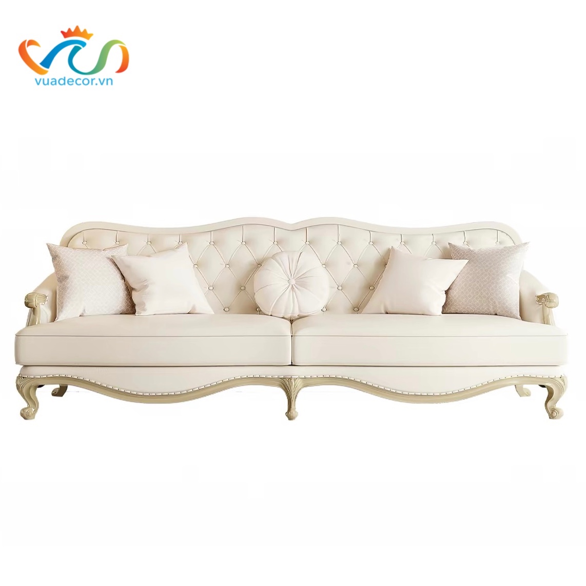 Ghế Sofa Da Cao Cấp VUADECOR VS153 - Sofa Phong Cách Tân Cổ Điển Sang Trọng Thanh Lịch