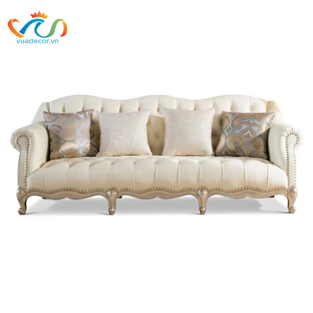 Ghế Sofa Da Cao Cấp VUADECOR VS154 - Sofa Phong Cách Tân Cổ Điển Sang Trọng Thanh Lịch