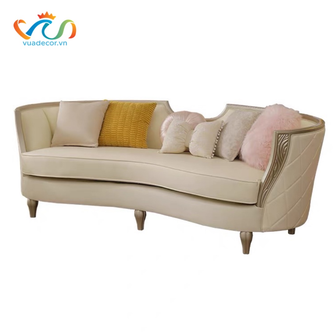 Ghế Sofa Da Cao Cấp VUADECOR VS156 - Sofa Phong Cách Tân Cổ Điển Sang Trọng