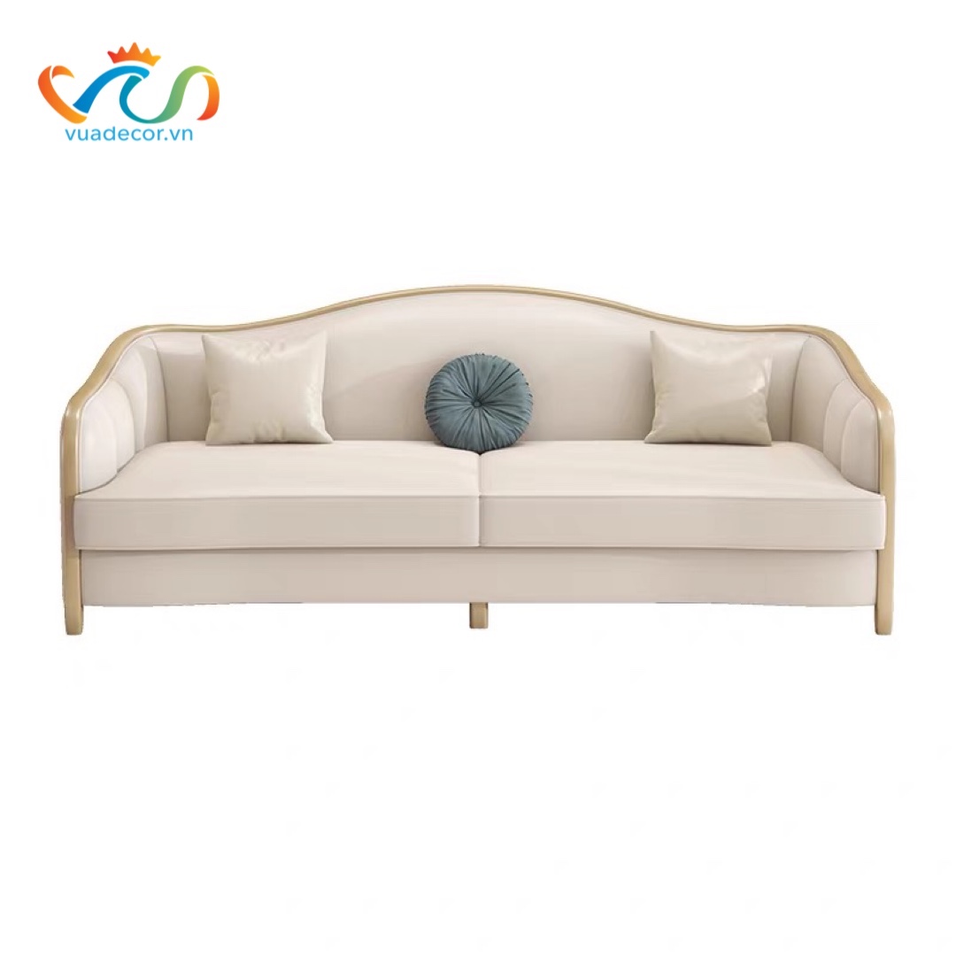 Ghế Sofa Da Cao Cấp VUADECOR VS157 - Sofa Phong Cách Tân Cổ Điển Sang Trọng