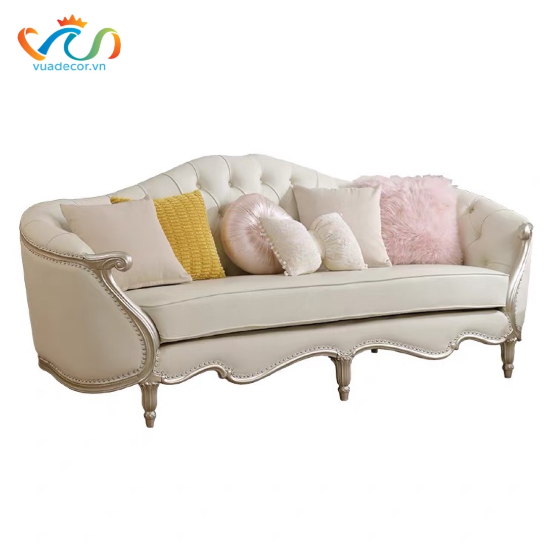 Ghế Sofa Da Cao Cấp VUADECOR VS158 - Sofa Phong Cách Tân Cổ Điển Sang Trọng Thanh Lịch