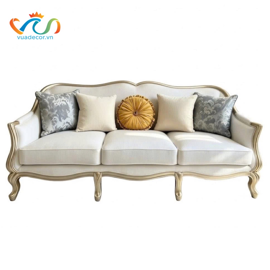 Ghế Sofa Da Cao Cấp VUADECOR VS159 - Sofa Phong Cách Tân Cổ Điển Sang Trọng