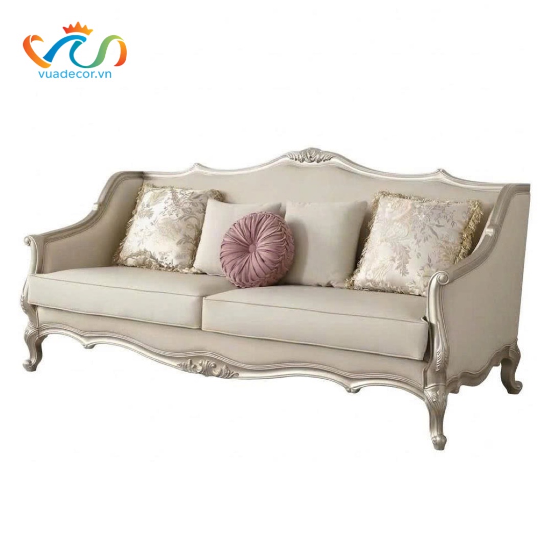 Ghế Sofa Da Cao Cấp VUADECOR VS160 - Sofa Phong Cách Tân Cổ Điển Sang Trọng