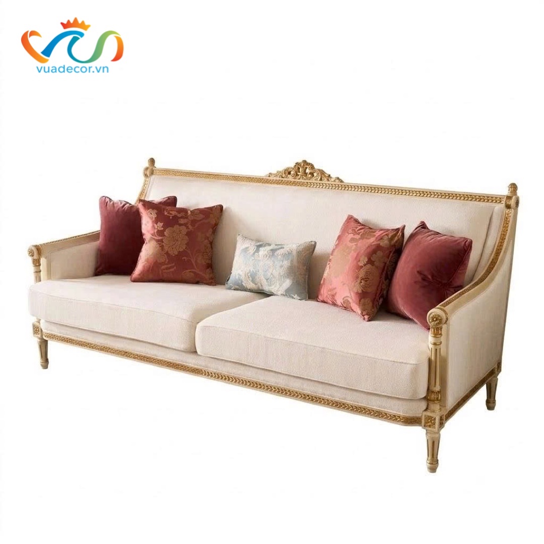 Ghế Sofa Da Cao Cấp VUADECOR VS162 - Sofa Phong Cách Tân Cổ Điển Sang Trọng