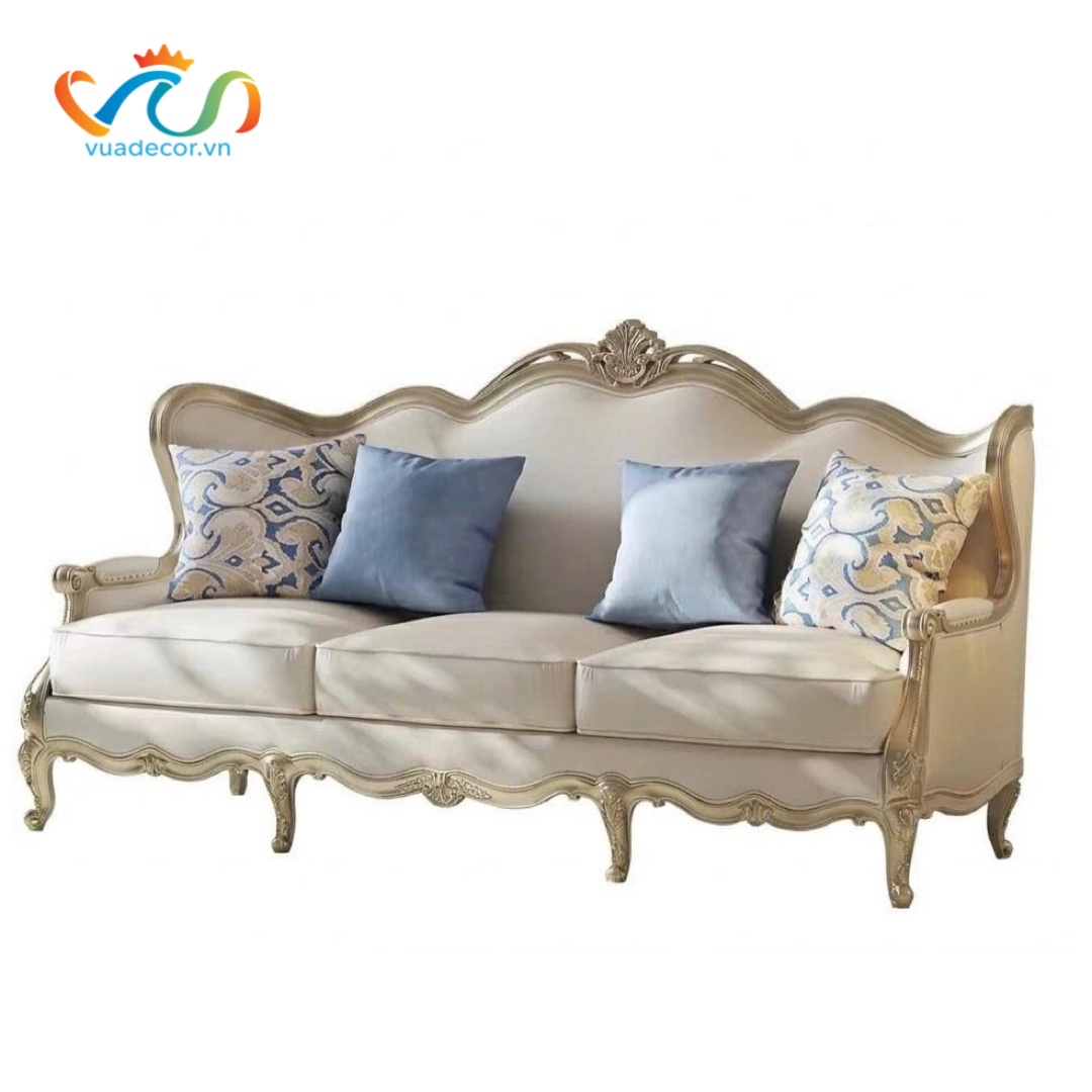 Ghế Sofa Da Cao Cấp VUADECOR VS164 - Sofa Phong Cách Vương Giả - Tân Cổ Điển Sang Trọng