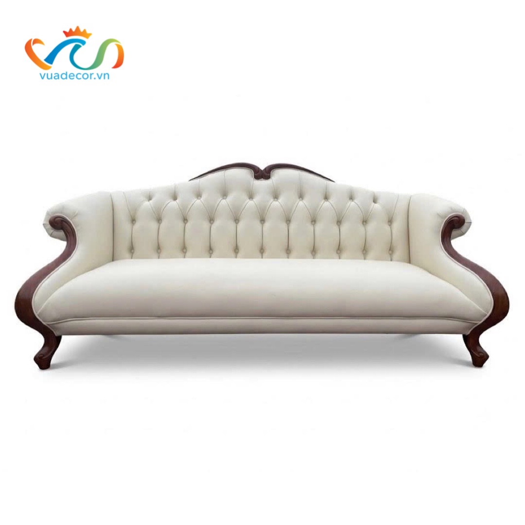 Ghế Sofa Da Cao Cấp VUADECOR VS166 - Sofa Phong Cách Tân Cổ Điển Sang Trọng Thanh Lịch