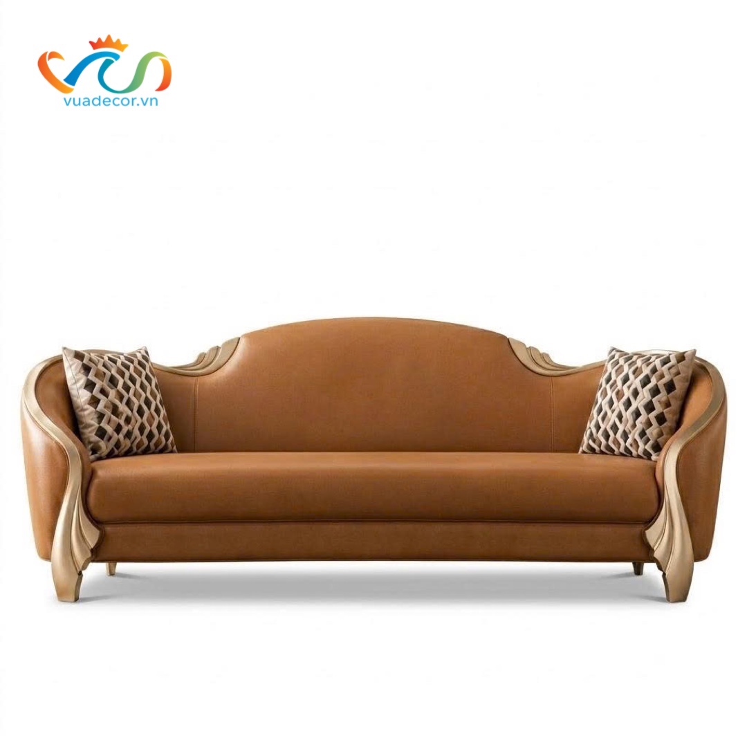 Ghế Sofa Da Cao Cấp VUADECOR VS170 - Sofa Phong Cách Tân Cổ Điển Sang Trọng Thanh Lịch