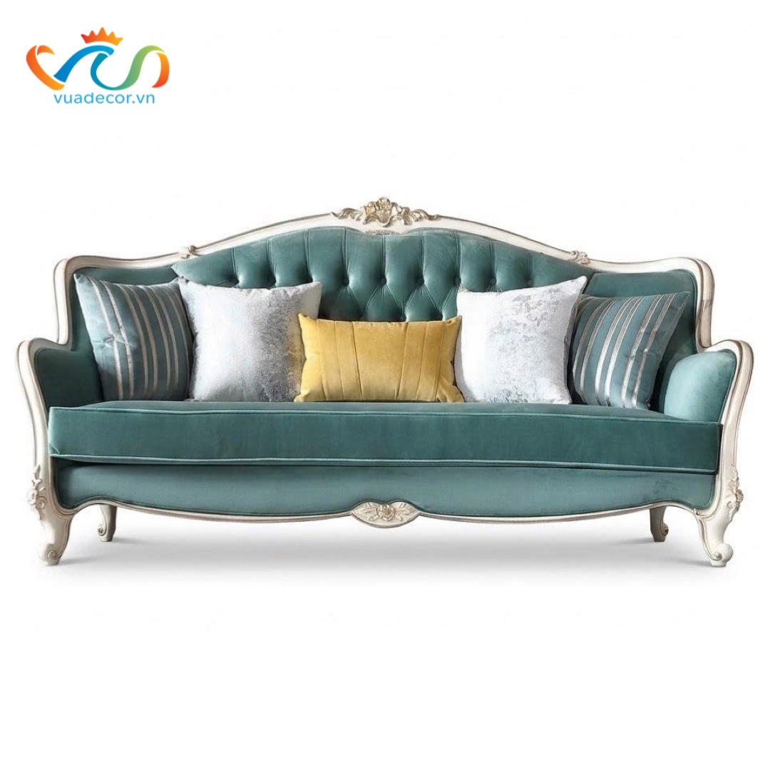 Ghế Sofa Da Cao Cấp VUADECOR VS173 - Sofa Phong Cách Vương Giả - Tân Cổ Điển Sang Trọng