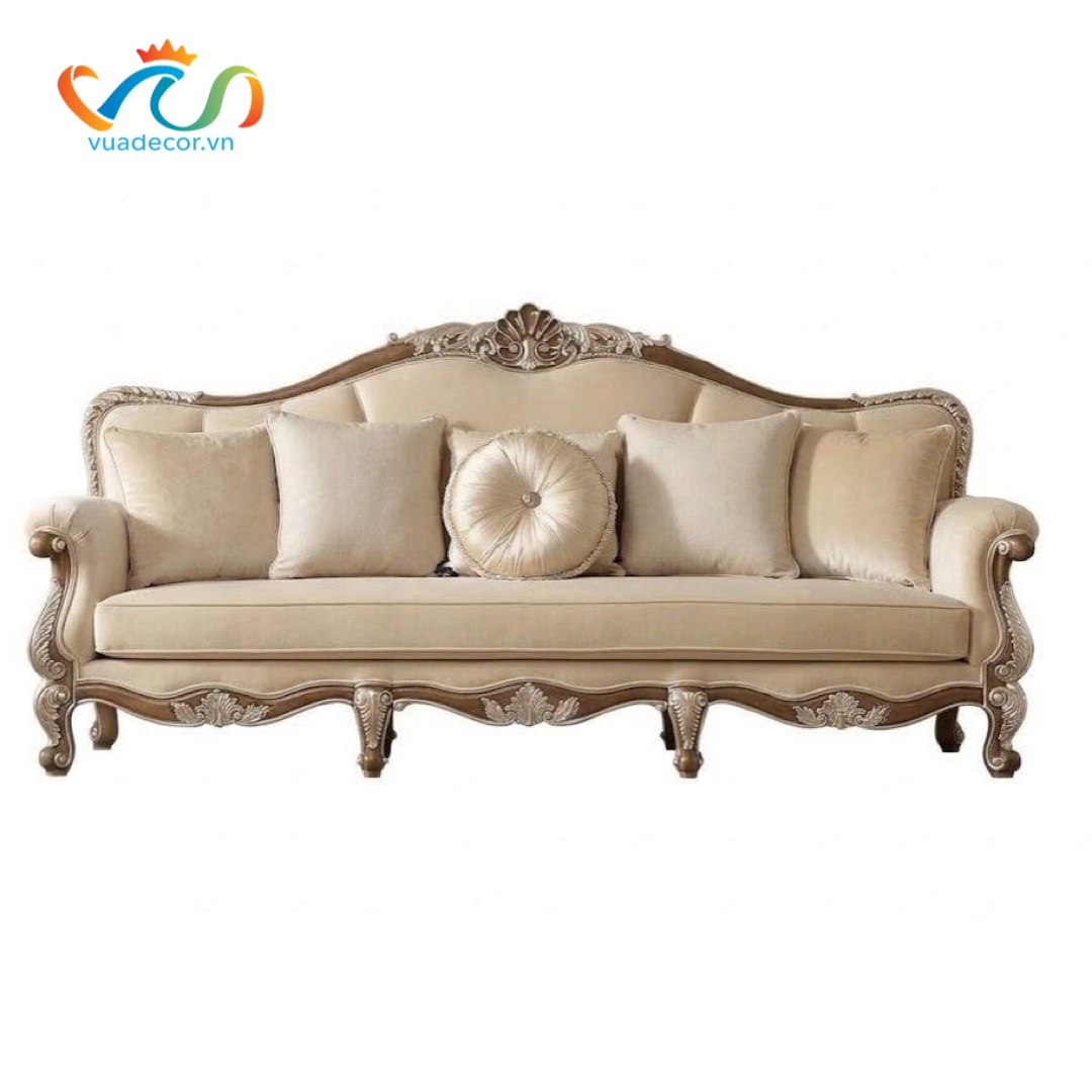 Ghế Sofa Da Cao Cấp VUADECOR VS178 - Sofa Phong Cách Vương Giả - Tân Cổ Điển Sang Trọng