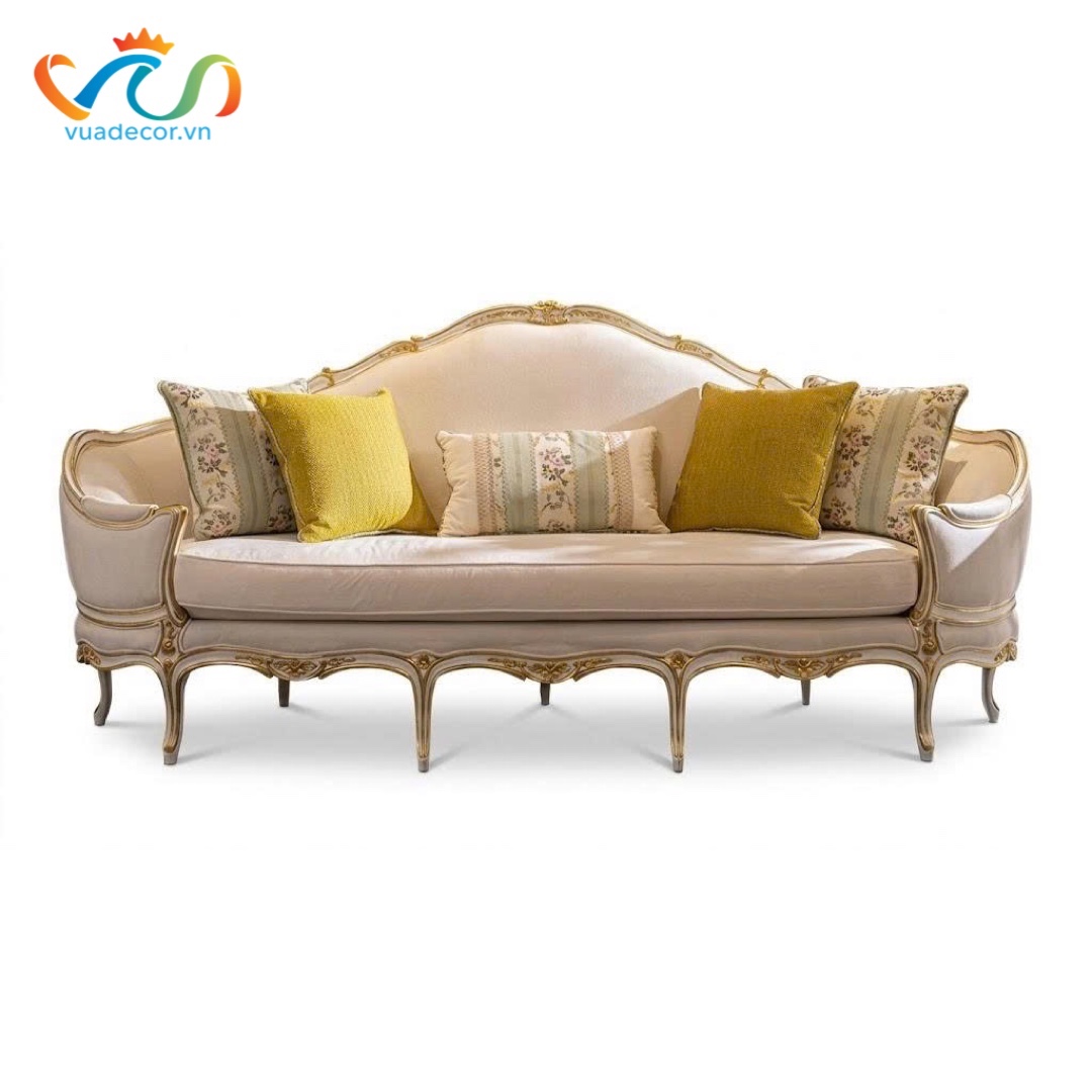 Ghế Sofa Da Cao Cấp VUADECOR VS181 - Sofa Phong Cách Tân Cổ Điển Sang Trọng