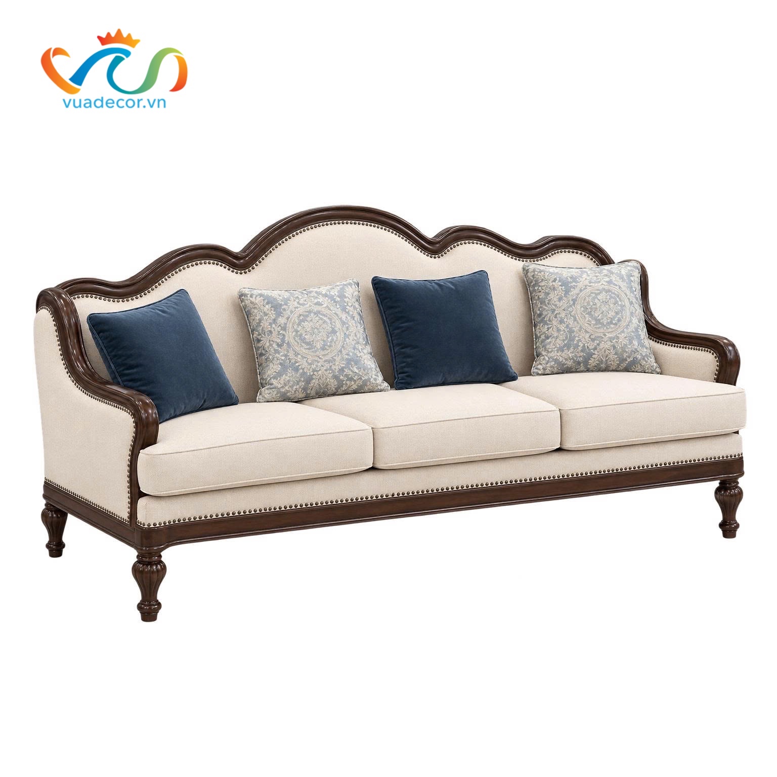 Ghế Sofa Da Cao Cấp VUADECOR VS183 - Sofa Phong Cách Tân Cổ Điển Sang Trọng