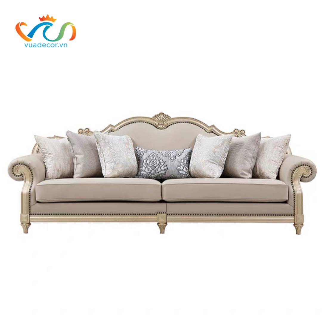 Ghế Sofa Da Cao Cấp VUADECOR VS184 - Sofa Phong Cách Tân Cổ Điển Sang Trọng
