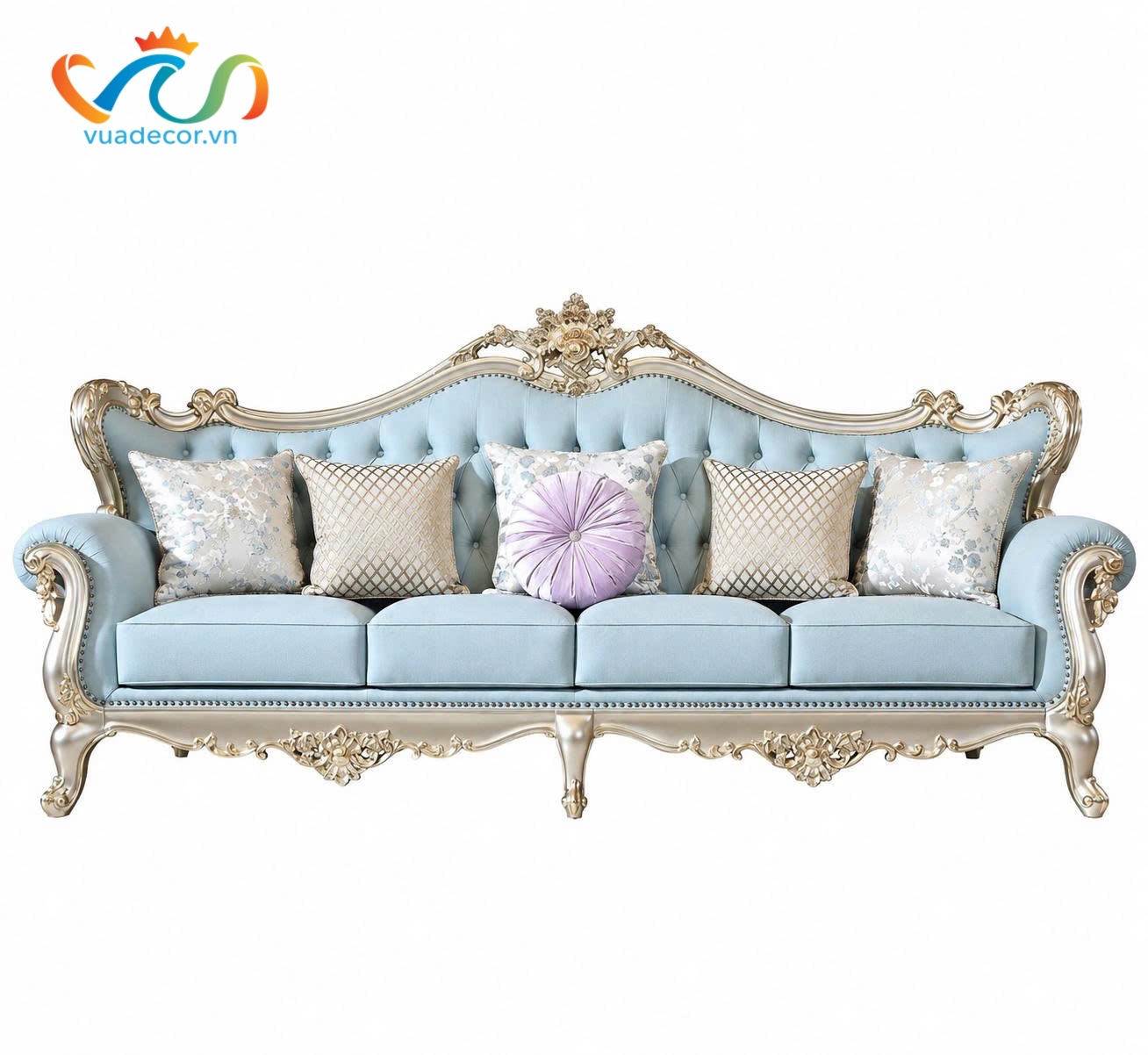 Ghế Sofa Da Cao Cấp VUADECOR VS185 - Sofa Phong Cách Tân Cổ Điển Sang Trọng