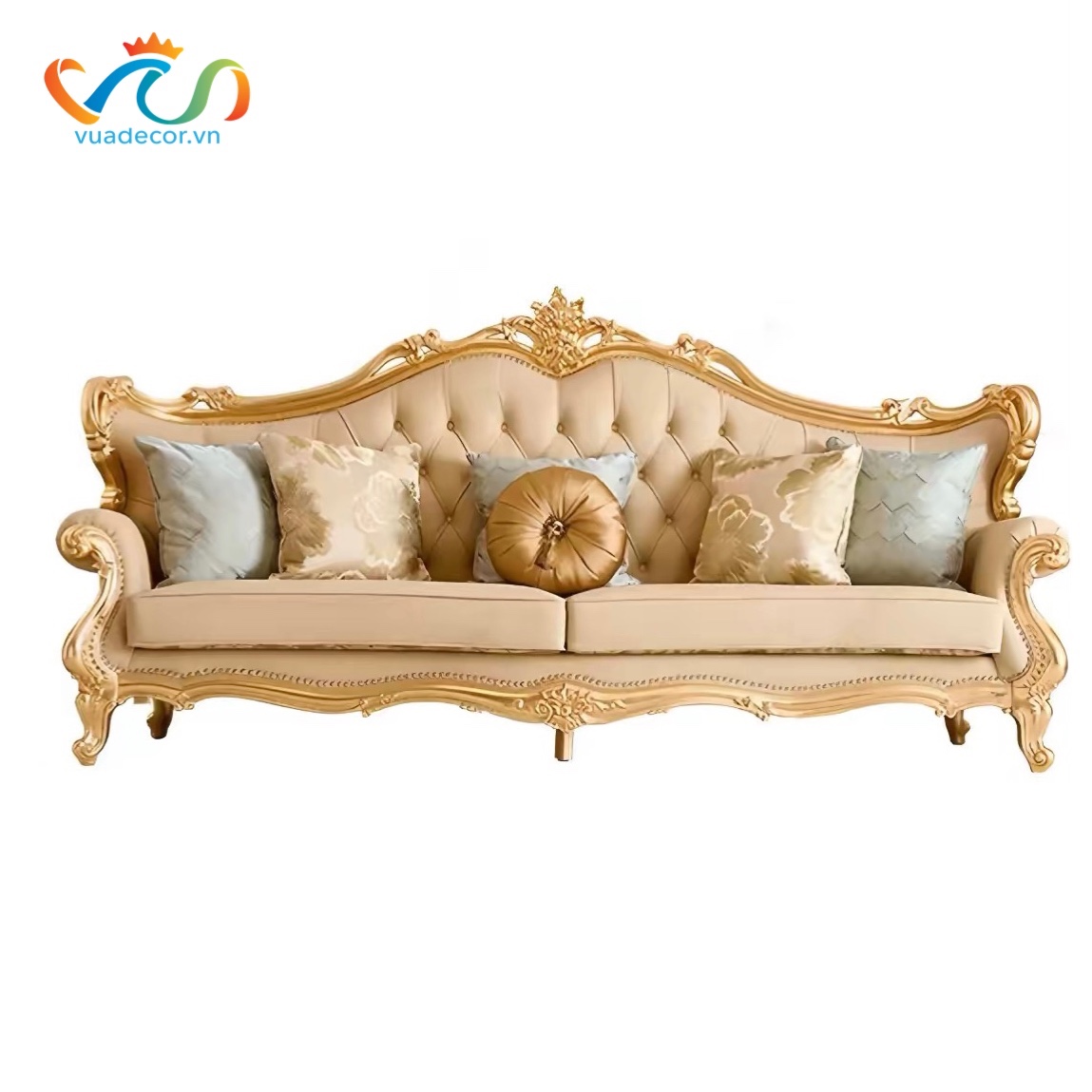 Ghế Sofa Da Cao Cấp VUADECOR VS186 - Sofa Phong Cách Tân Cổ Điển Sang Trọng