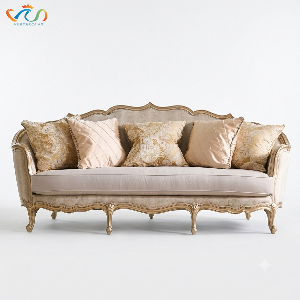 Ghế Sofa Da Cao Cấp VUADECOR VS176 - Sofa Phong Cách Tân Cổ Điển Sang Trọng Thanh Lịch